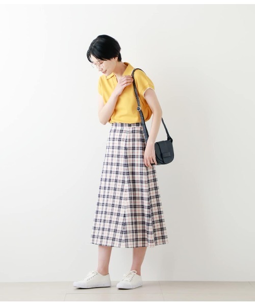 NEWYORKER(ニューヨーカー)の「成型ツイル スキッパーポロシャツ(ポロシャツ・レディース・ホワイト/ライトグレー/ブラック/ネイビー/イエロー/グリーン系その他3・M/L)」の15枚目の写真