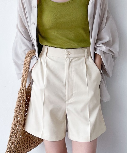 Chillfar(チルファー)の「ピンタックハーフパンツ(その他パンツ・レディース・ブラック/ブラウン/カーキ/オレンジ/アイボリー・FREE)」の2枚目の写真