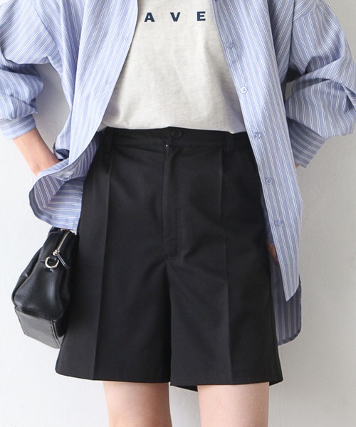 Chillfar(チルファー)の「ピンタックハーフパンツ(その他パンツ・レディース・ブラック/ブラウン/カーキ/オレンジ/アイボリー・FREE)」の3枚目の写真