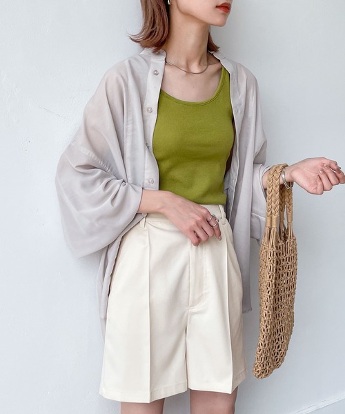 Chillfar(チルファー)の「ピンタックハーフパンツ(その他パンツ・レディース・ブラック/ブラウン/カーキ/オレンジ/アイボリー・FREE)」の9枚目の写真