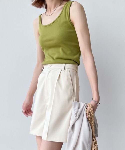 Chillfar(チルファー)の「ピンタックハーフパンツ(その他パンツ・レディース・ブラック/ブラウン/カーキ/オレンジ/アイボリー・FREE)」の6枚目の写真