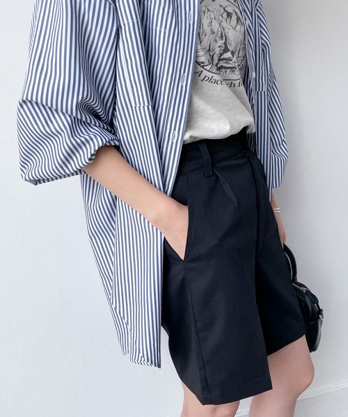 Chillfar(チルファー)の「ピンタックハーフパンツ(その他パンツ・レディース・ブラック/ブラウン/カーキ/オレンジ/アイボリー・FREE)」の19枚目の写真