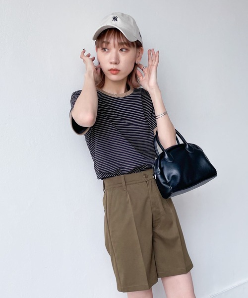 Chillfar(チルファー)の「ピンタックハーフパンツ(その他パンツ・レディース・ブラック/ブラウン/カーキ/オレンジ/アイボリー・FREE)」の11枚目の写真