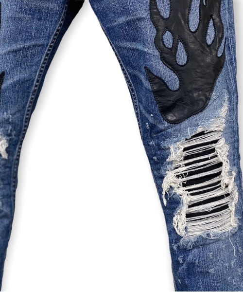 FAGASSENT（ファガッセン）の「FAGASSENT/ファガッセン/22AWH-FIREBALL c/blue（デニムパンツ・メンズ・インディゴブルー・26/28/30/32/34/36）」の4枚目の写真