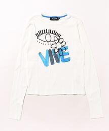 Vive flower eye print crop T shirts / ヴィーヴフラワーアイプリントクロップ Tシャツ