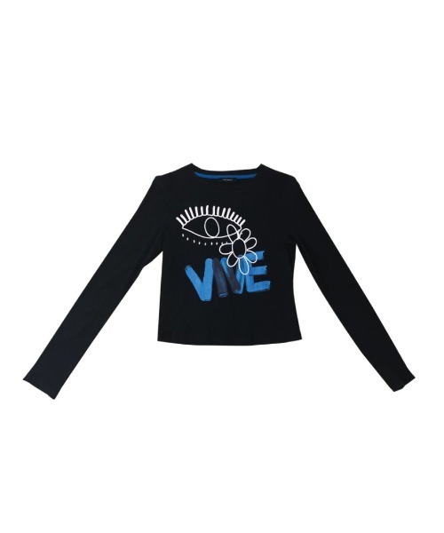 Desigual(デシグアル)の「Vive flower eye print crop T shirts / ヴィーヴフラワーアイプリントクロップ Tシャツ(Tシャツ/カットソー・レディース・ブラック/ホワイト・L/M/XL/XS/S)」の7枚目の写真
