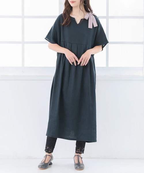 osharewalker（オシャレウォーカー）の「【廃盤】『リボンバッククロスデザインタンクトップ』（タンクトップ・レディース・ベージュ/ダークグレー/杢グレー/ブラック×ブルー・1/2）」の15枚目の写真