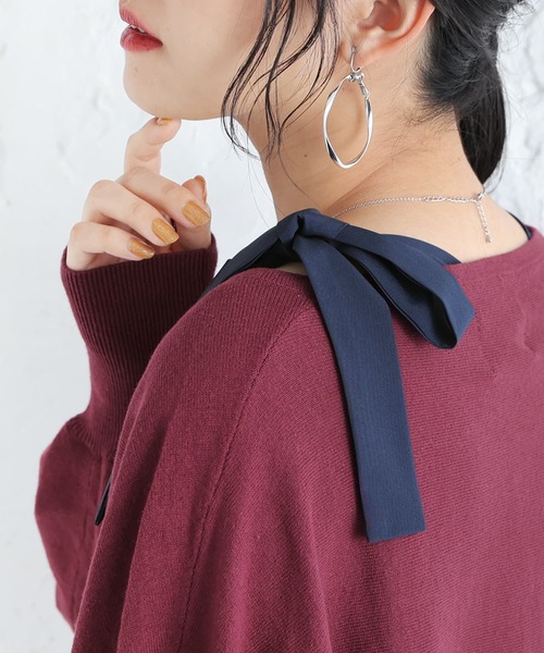 osharewalker（オシャレウォーカー）の「【廃盤】『リボンバッククロスデザインタンクトップ』（タンクトップ・レディース・ベージュ/ダークグレー/杢グレー/ブラック×ブルー・1/2）」の17枚目の写真