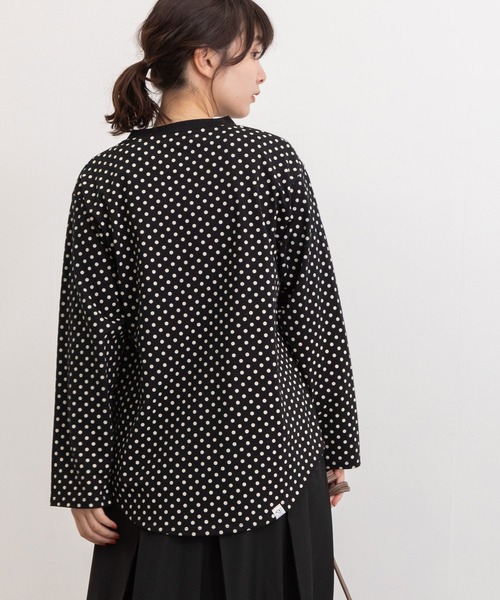 POU DOU DOU（プードゥドゥ）の「クラシックパターンロンTee（Tシャツ/カットソー・レディース・ブラック/グリーン/オレンジ/キナリ・3）」の10枚目の写真