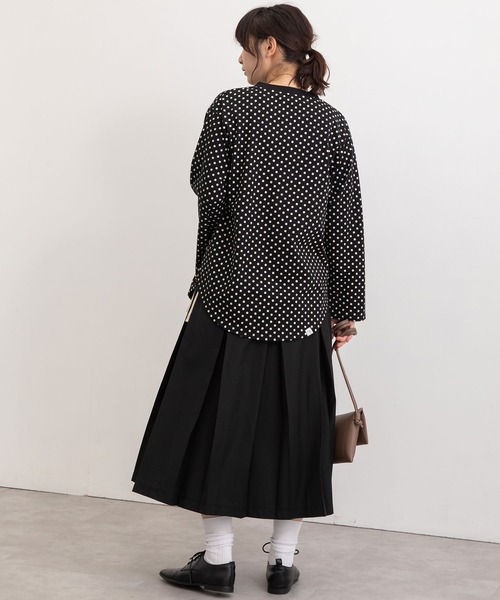 POU DOU DOU（プードゥドゥ）の「クラシックパターンロンTee（Tシャツ/カットソー・レディース・ブラック/グリーン/オレンジ/キナリ・3）」の12枚目の写真