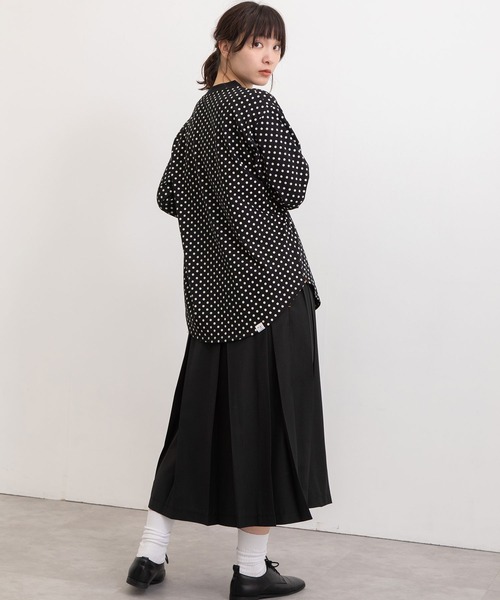 POU DOU DOU（プードゥドゥ）の「クラシックパターンロンTee（Tシャツ/カットソー・レディース・ブラック/グリーン/オレンジ/キナリ・3）」の13枚目の写真