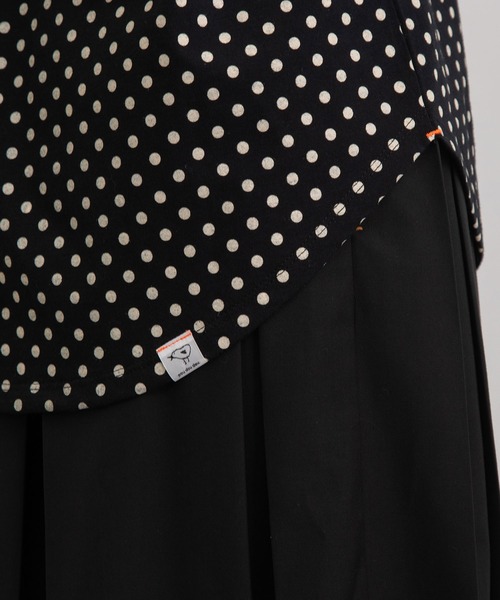 POU DOU DOU（プードゥドゥ）の「クラシックパターンロンTee（Tシャツ/カットソー・レディース・ブラック/グリーン/オレンジ/キナリ・3）」の14枚目の写真