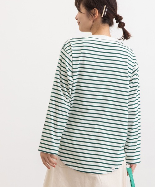 POU DOU DOU（プードゥドゥ）の「クラシックパターンロンTee（Tシャツ/カットソー・レディース・ブラック/グリーン/オレンジ/キナリ・3）」の18枚目の写真