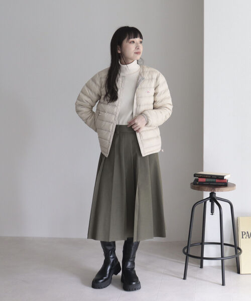 DANTON（ダントン）の「【DANTON/ダントン】INNER DOWN CREWNECK JACKET　インナーダウン（ダウンジャケット/コート・レディース・アイボリー/カーキ/ブラック/レッド・S/M）」の5枚目の写真