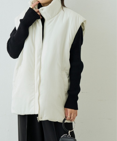 Shelly island（シェリーアイランド）の「【軽量で暖かい】2WAY中綿コート/ベスト（その他アウター・レディース・ホワイト/ブラック・FREE）」の11枚目の写真