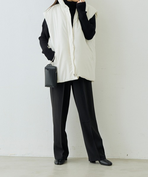 Shelly island（シェリーアイランド）の「【軽量で暖かい】2WAY中綿コート/ベスト（その他アウター・レディース・ホワイト/ブラック・FREE）」の12枚目の写真