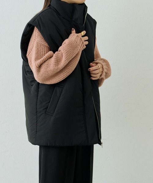 Shelly island（シェリーアイランド）の「【軽量で暖かい】2WAY中綿コート/ベスト（その他アウター・レディース・ホワイト/ブラック・FREE）」の16枚目の写真