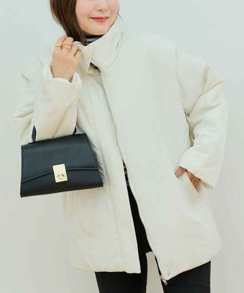 Shelly island（シェリーアイランド）の「【軽量で暖かい】2WAY中綿コート/ベスト（その他アウター・レディース・ホワイト/ブラック・FREE）」の21枚目の写真