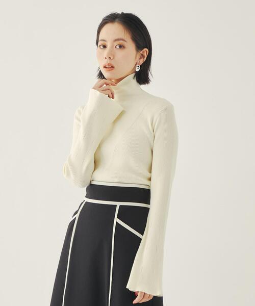 ＜EMMELREFINES＞EMHMVキリカエリブタートルニット