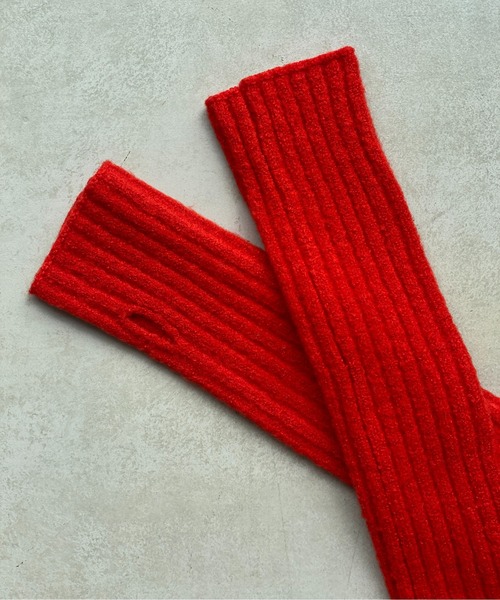 CPCM(シーピーシーエム)の「リブ編みニットアームウォーマー(アームカバー・レディース・ブラック/オレンジ/グリーン/アイボリー/モカ/ブルー・FREE)」の14枚目の写真