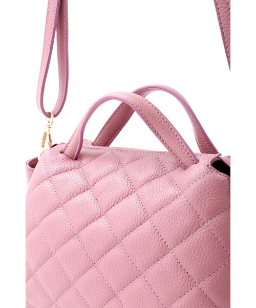 PINKY&DIANNE(ピンキーアンドダイアン)の「キルティングレザーバック(ハンドバッグ・レディース・ブラック/ピンク・ONE SIZE)」の6枚目の写真