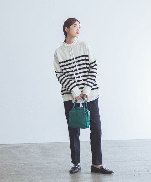 Gready Brilliant(グレディブリリアン)の「タックフリルHNブラウス(シャツ/ブラウス・レディース・オフホワイト/ブルー/ストライプ・FREE)」の5枚目の写真