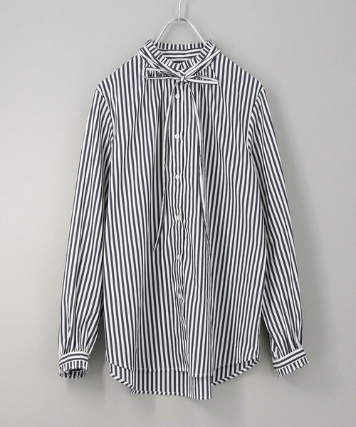 Gready Brilliant(グレディブリリアン)の「タックフリルHNブラウス(シャツ/ブラウス・レディース・オフホワイト/ブルー/ストライプ・FREE)」の18枚目の写真