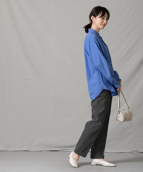 Gready Brilliant(グレディブリリアン)の「タックフリルHNブラウス(シャツ/ブラウス・レディース・オフホワイト/ブルー/ストライプ・FREE)」の20枚目の写真