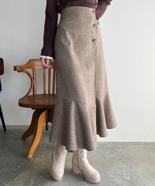 MAJESTIC LEGON(マジェスティックレゴン)の「クラシカルラップスカート(スカート・レディース・ブラウン系その他2/グレー系その他/ブラック・MEDIUM)」の6枚目の写真