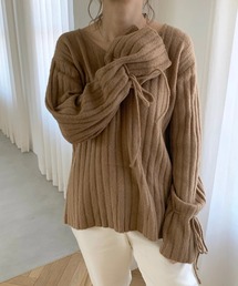cuff shirring loop lib knit
