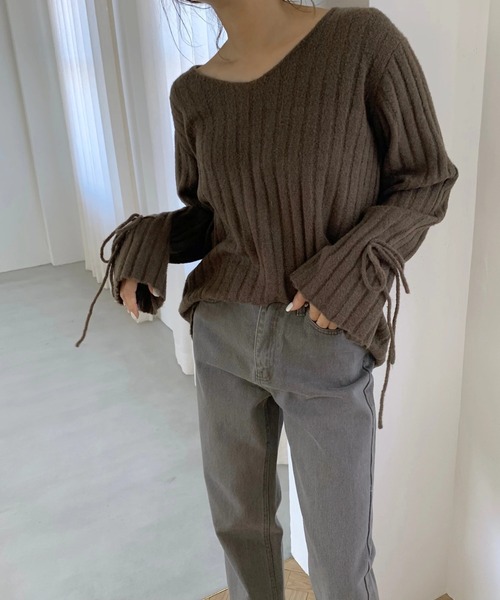 WILLFULLY（ウィルフリー）の「cuff shirring loop lib knit（ニット/セーター・レディース・ベージュ/モカ・FREE）」の18枚目の写真