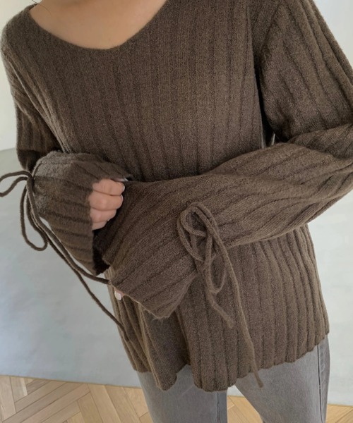 WILLFULLY（ウィルフリー）の「cuff shirring loop lib knit（ニット/セーター・レディース・ベージュ/モカ・FREE）」の19枚目の写真