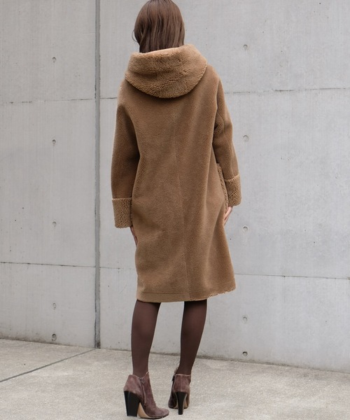 STRAWBERRY-FIELDS（ストロベリーフィールズ）の「【美人百花 12月号掲載】シャンティボア　コート（ダッフルコート・レディース・ブラウン・2）」の4枚目の写真