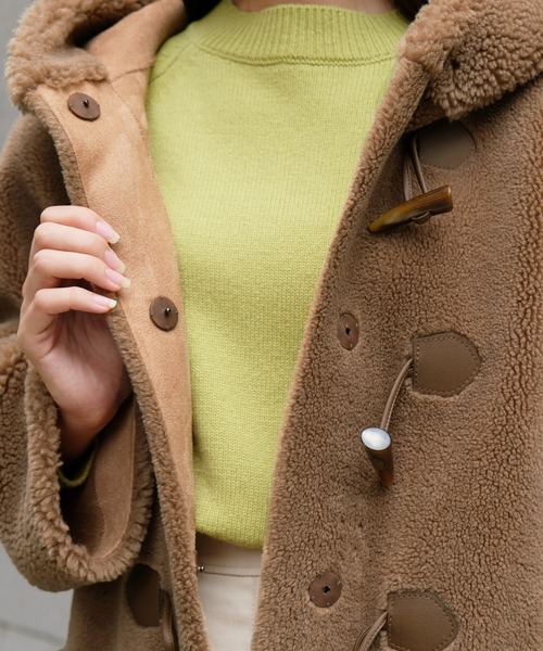 STRAWBERRY-FIELDS（ストロベリーフィールズ）の「【美人百花 12月号掲載】シャンティボア　コート（ダッフルコート・レディース・ブラウン・2）」の6枚目の写真