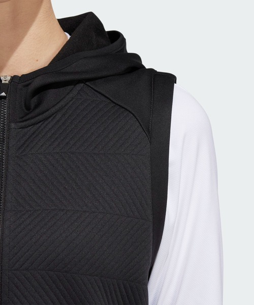 adidas（アディダス）の「COLD. RDY 保温 フルジップフーディーベスト【adidas Golf/アディダスゴルフ】（ベスト・レディース・ネイビー/ブラック/ブラウン・SMALL/X-LARGE/LARGE/X-SMALL/MEDIUM）」の18枚目の写真