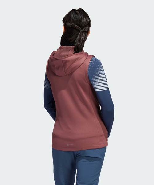 adidas（アディダス）の「COLD. RDY 保温 フルジップフーディーベスト【adidas Golf/アディダスゴルフ】（ベスト・レディース・ネイビー/ブラック/ブラウン・SMALL/X-LARGE/LARGE/X-SMALL/MEDIUM）」の7枚目の写真