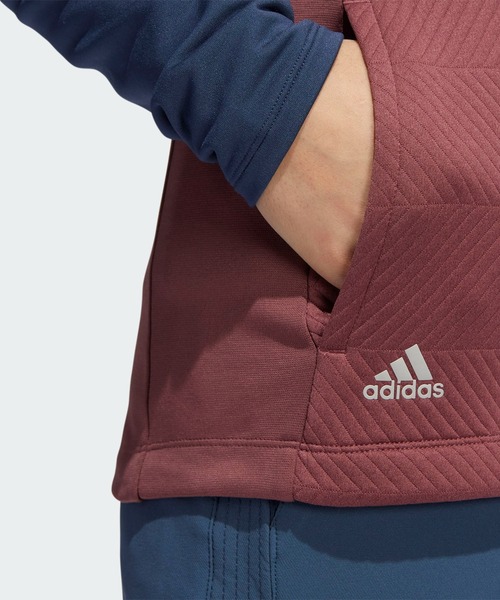 adidas（アディダス）の「COLD. RDY 保温 フルジップフーディーベスト【adidas Golf/アディダスゴルフ】（ベスト・レディース・ネイビー/ブラック/ブラウン・SMALL/X-LARGE/LARGE/X-SMALL/MEDIUM）」の9枚目の写真