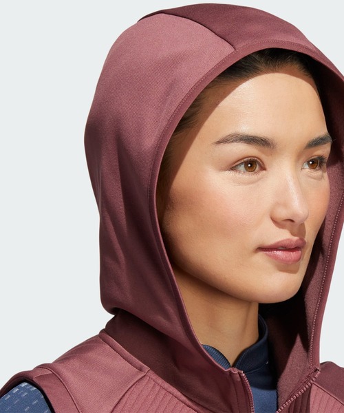 adidas（アディダス）の「COLD. RDY 保温 フルジップフーディーベスト【adidas Golf/アディダスゴルフ】（ベスト・レディース・ネイビー/ブラック/ブラウン・SMALL/X-LARGE/LARGE/X-SMALL/MEDIUM）」の10枚目の写真