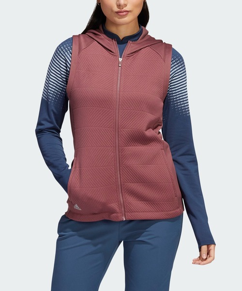 adidas（アディダス）の「COLD. RDY 保温 フルジップフーディーベスト【adidas Golf/アディダスゴルフ】（ベスト・レディース・ネイビー/ブラック/ブラウン・SMALL/X-LARGE/LARGE/X-SMALL/MEDIUM）」の5枚目の写真