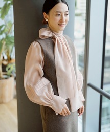 Demi-Luxe BEAMS / オーガンジー リボンブラウス