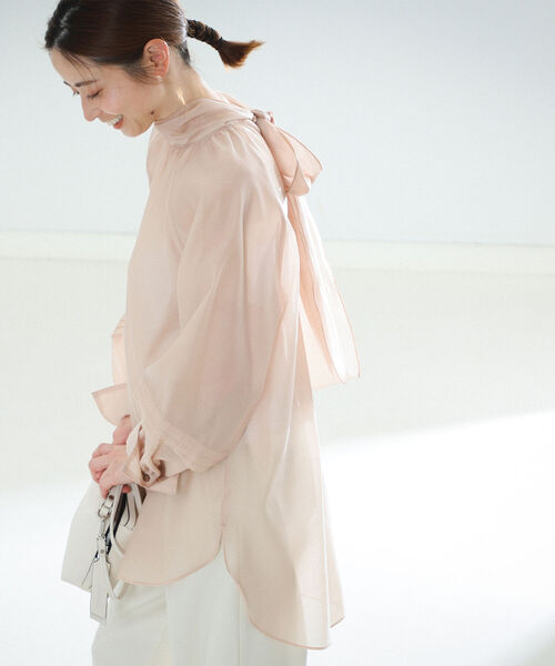 Demi-Luxe BEAMS（デミルクス ビームス）の「Demi-Luxe BEAMS / オーガンジー リボンブラウス（シャツ/ブラウス・レディース・ピンク・38/36）」の11枚目の写真