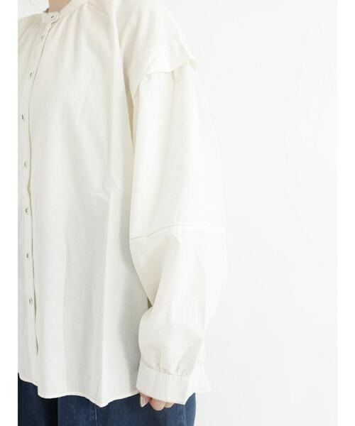 Samansa Mos2(サマンサ モスモス)の「袖切替配色ステッチシャツ(シャツ/ブラウス・レディース・ネイビー/オフホワイト/オレンジ・フリ-)」の17枚目の写真