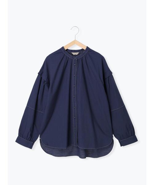 Samansa Mos2(サマンサ モスモス)の「袖切替配色ステッチシャツ(シャツ/ブラウス・レディース・ネイビー/オフホワイト/オレンジ・フリ-)」の22枚目の写真