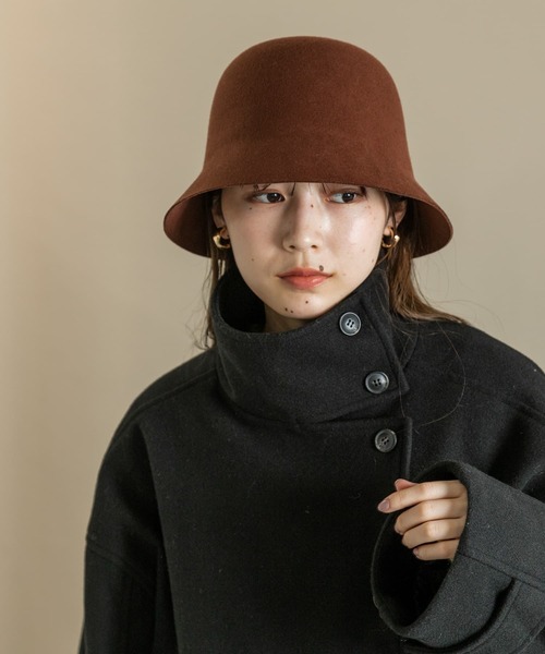 SMELLY（スメリー）の「ウールチューリップハット（ハット・レディース・ブラック/ベージュ/ブラウン・-）」の4枚目の写真