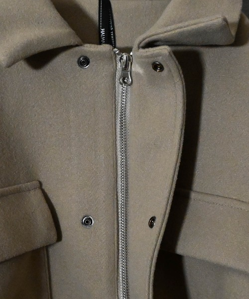 Ritzy(リッツィー)の「ポリメルトン ZIPブルゾン レディース メンズ(ブルゾン・メンズ・ブラック/ベージュ/サックスブルー/グレイッシュベージュ・MEDIUM/LARGE/X-LARGE)」の7枚目の写真