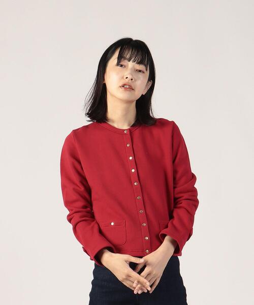 To b. by agnes b.(トゥービーバイアニエスベー)の「WT33 CARDIGAN トラディショナルカーディガン(カーディガン/ボレロ・レディース・レッド・40/38)」の3枚目の写真