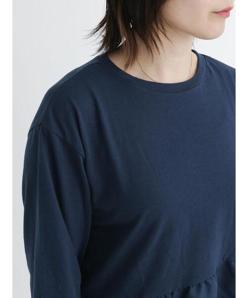 Samansa Mos2 blue(サマンサモスモスブルー)の「裾布帛ドッキングプルオーバー(Tシャツ/カットソー・レディース・ブラック/ネイビー/グレー・フリ-)」の21枚目の写真