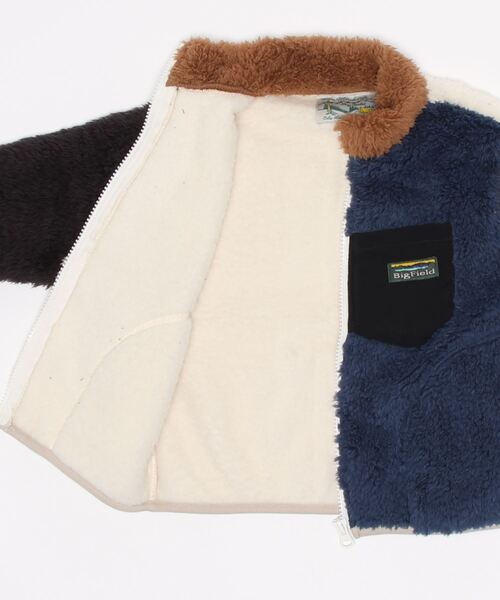 BIG FIELD（ビッグフィールド）の「ボアフリースクレイジージャケット（90～150cm）（その他アウター・キッズ・ブラック/アイボリー・90/100/110/120/130/140/150）」の7枚目の写真