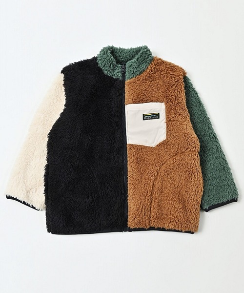 BIG FIELD（ビッグフィールド）の「ボアフリースクレイジージャケット（90～150cm）（その他アウター・キッズ・ブラック/アイボリー・90/100/110/120/130/140/150）」の2枚目の写真