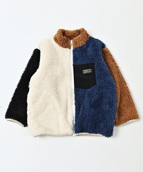 BIG FIELD（ビッグフィールド）の「ボアフリースクレイジージャケット（90～150cm）（その他アウター・キッズ・ブラック/アイボリー・90/100/110/120/130/140/150）」の5枚目の写真